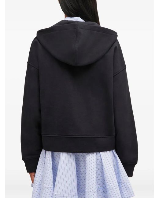 Ganni Blue Organic Cotton Zipped Hoodie