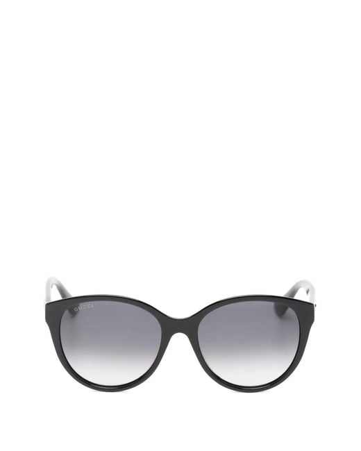 Gucci Gray Double G Round-Frame Sunglasses