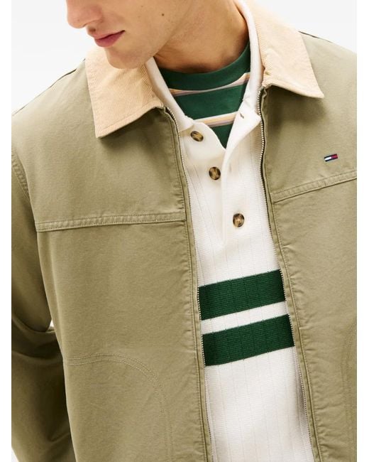 Tommy Hilfiger Natural Corduroy-Collar Logo-Patch Jacket for men