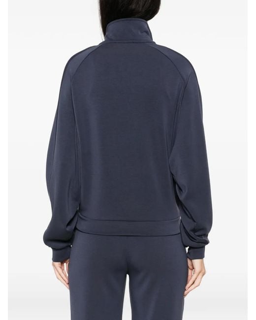 Woc Blue Raglan-Sleeve Quarter-Zip Sweater