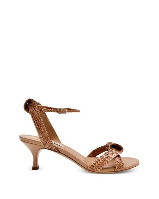Casadei Natural Julia Mariposa Knotted Woven Sandals