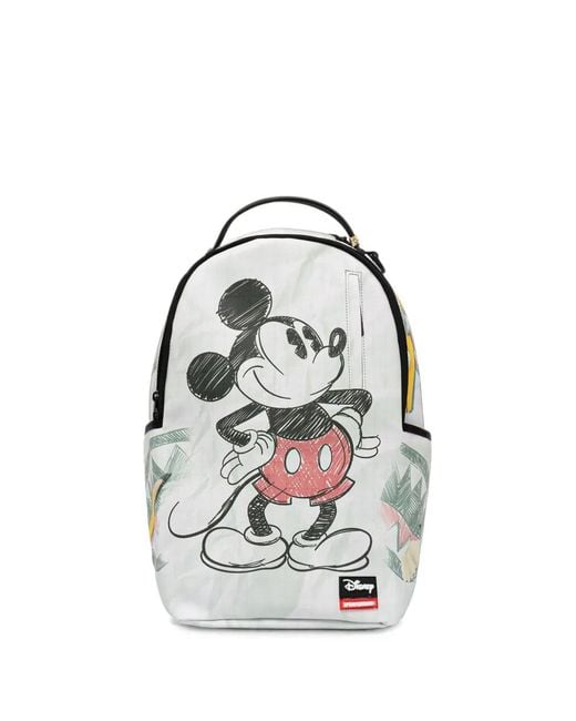 Sprayground White X Mickey Mouse Graphic-Print Backpack