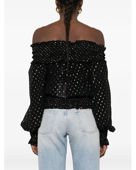 Self-Portrait Black Off-Shoulder Top