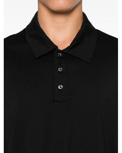 Roberto Collina Black Short-Sleeve Polo Shirt for men