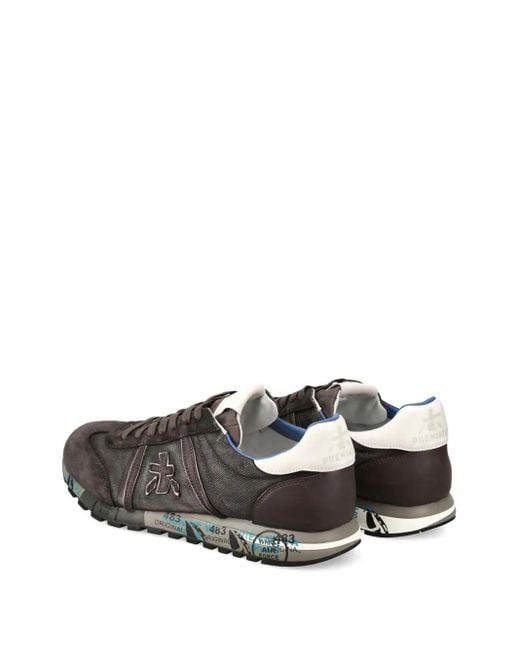 Premiata Gray Lucy 7768 Paneled-Suede Sneakers for men