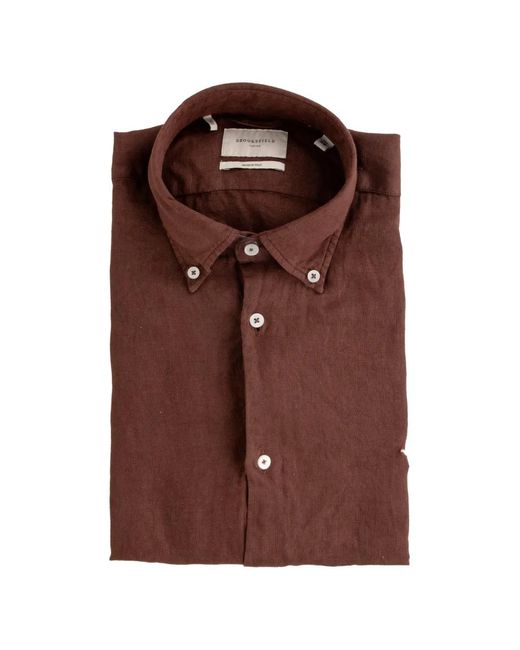 Brooksfield Brown Button Shirt for men