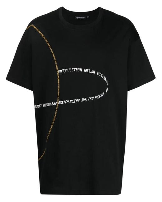 Mostly Heard Rarely Seen Black Logo-Print Cotton T-Shirt for men