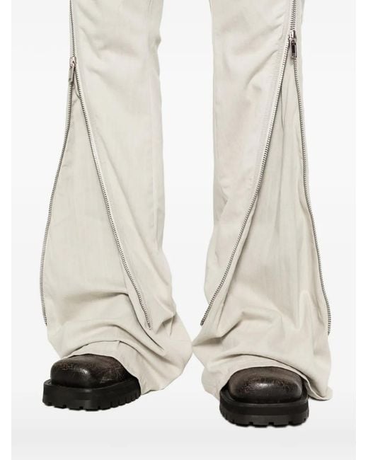 Rick Owens White Jean À Détails De Zips Sur Les Côtés for men