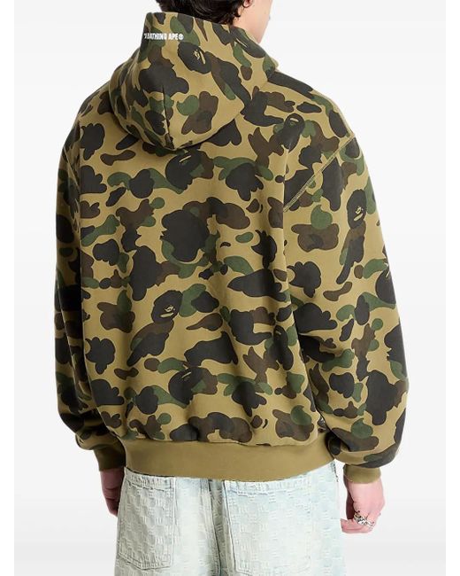 A Bathing Ape Green Camo-Print Zip-Up Hoodie