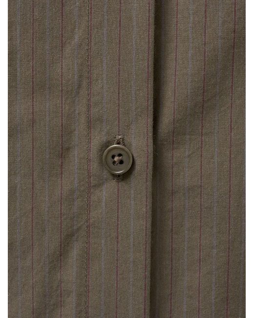 Amomento Gray Pinstripe-Pattern Shirt