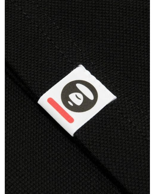 Aape By A Bathing Ape Black Logo-Detail Polo Shirt for men