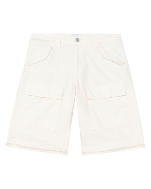 John Elliott White Utility Cotton Bermuda Shorts