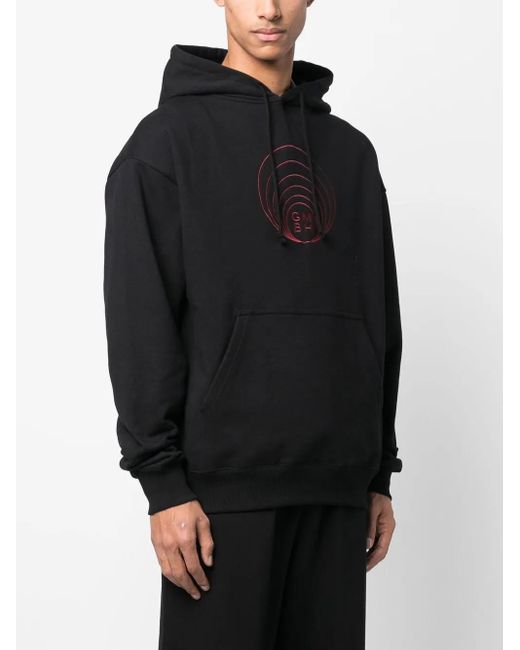 GmbH Black Embroidered-Logo Detail Hoodie