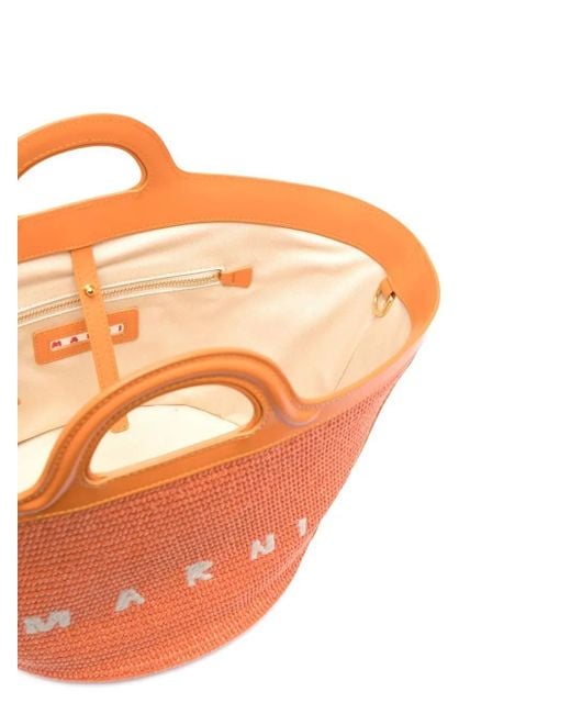 Marni Orange Sac À Main Tropicalia À Logo Brodé