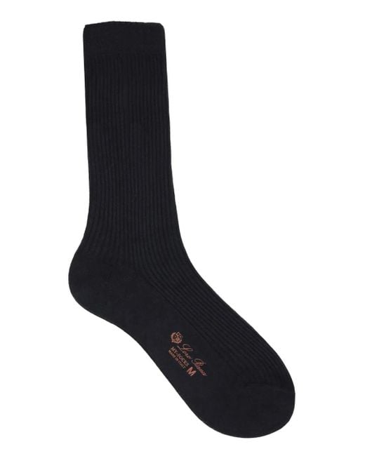 メンズ Loro Piana リブ靴下 Black