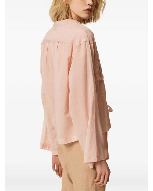 Twinset Pink Tie-Fastening Shirt