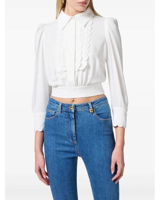 Elisabetta Franchi White Elegant Shirt With Rear Tie