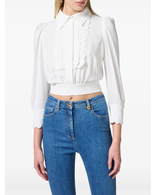 Camicia Con Ricamo di Elisabetta Franchi in White