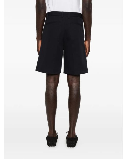 ALPHATAURI Black Belt-Loop Pleated Shorts for men