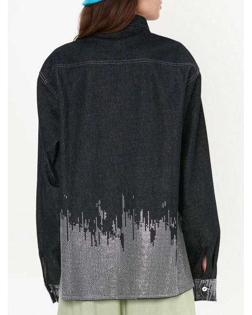 J.W. Anderson Black Studded Denim Shirt - Women's - Cotton