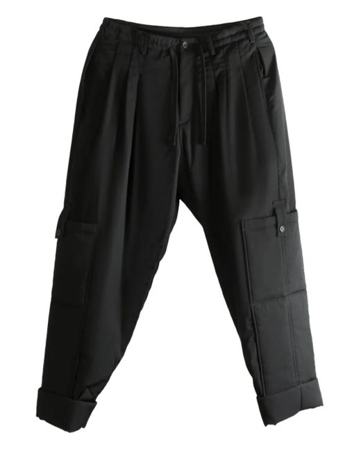 Yohji Yamamoto Black Pleated Cargo Trousers for men