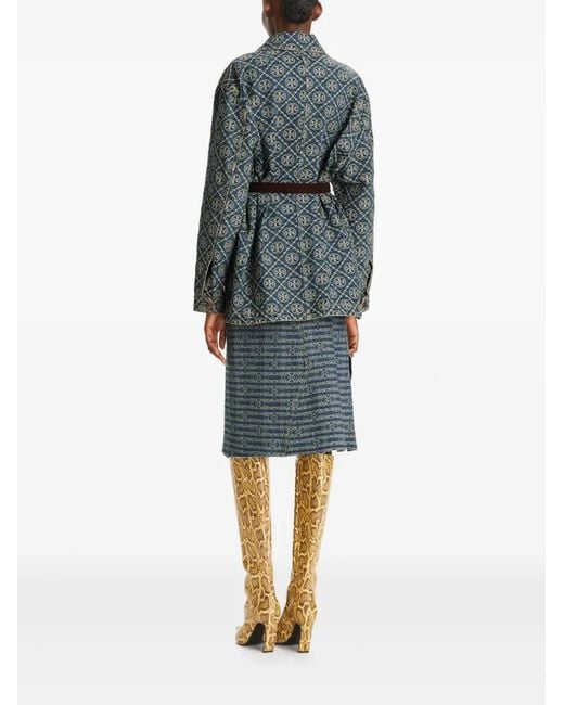 Tory Burch Blue Denim Cargo Jacket