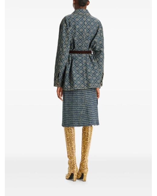 Tory Burch Blue Denim Cargo Jacket