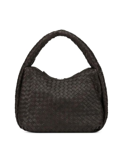 Officine Creative Black Bolina Woven Shoulder Bag