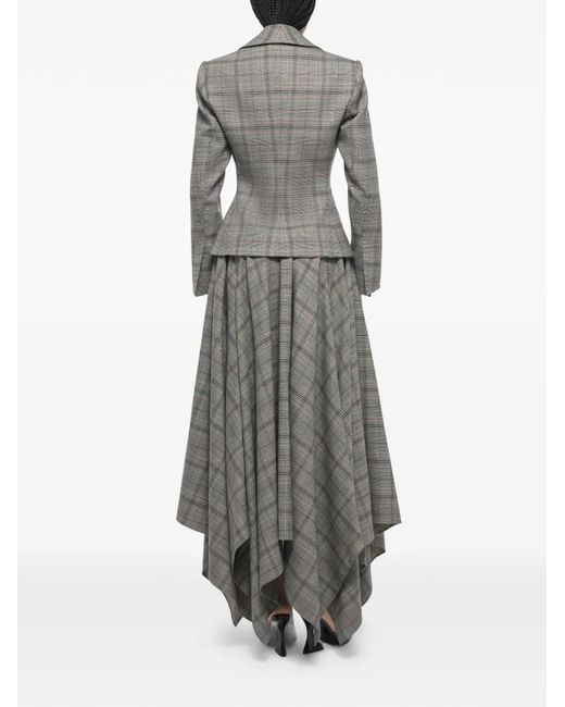 Anouki Gray Checkered Asymmetric Skirt