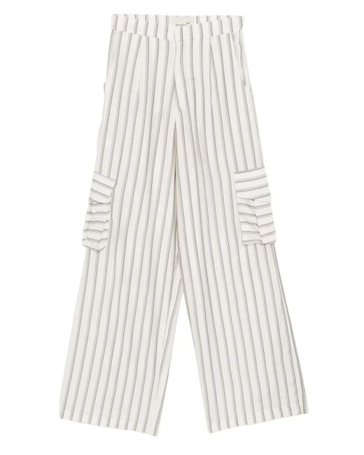 Pantalones Hannah a rayas Bambah de color White