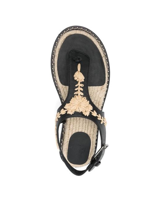 Castaner White Floral Embroidered Buckled Sandals By Pedra