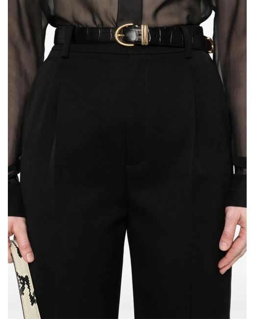 Saint Laurent グレインドプードル タキシードパンツ Black