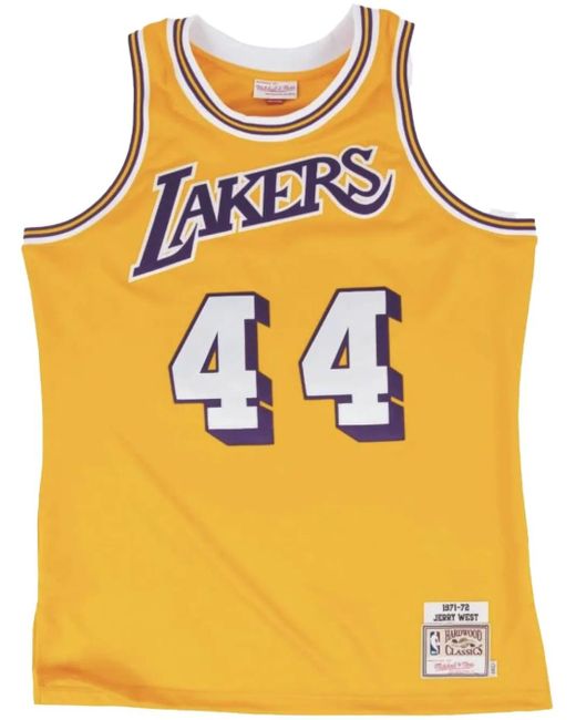 Mitchell & Ness Yellow "Nba La Lakers 71 Jerry West" Authentic Jersey Vest Top for men