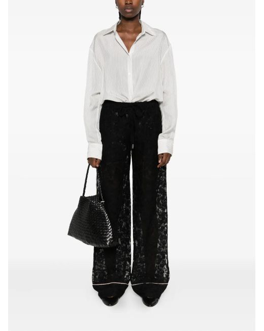Ermanno Scervino Black Lace-Trimmed Trousers