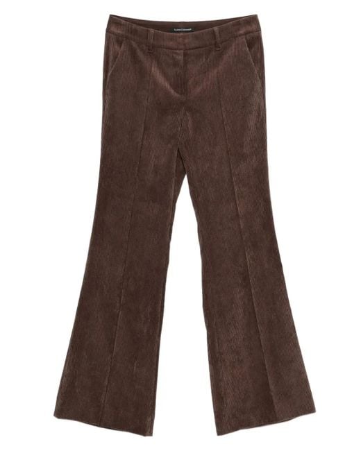 Pantalon En Velours Côtelé À Coupe Évasée Luisa Cerano en coloris Brown