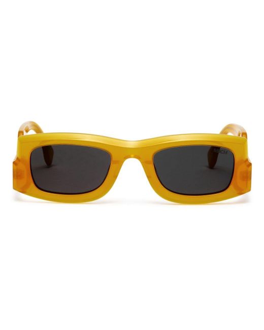 Marcelo Burlon Yellow Cirsium Rectangle-frame Sunglasses for men