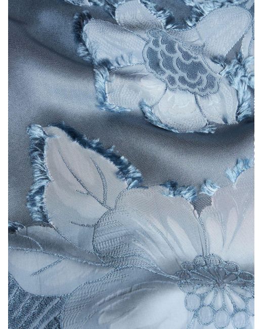 Robe asymétrique à fleurs en jacquard Etro en coloris Blue
