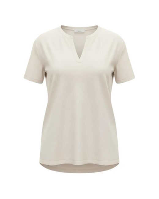 Roberto Collina White Split-Neck Short-Sleeve T-Shirt