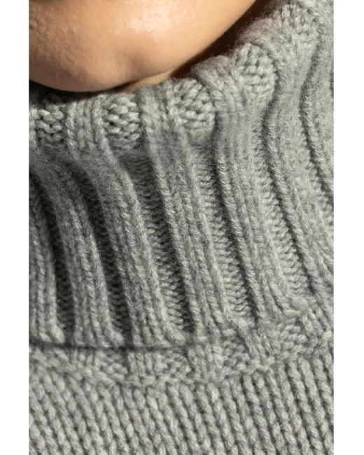 Fabiana Filippi Gray Wool And Silk Blend Turtleneck Sweater
