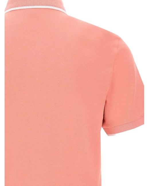 Boss Pink Cotton Polo Shirt for men