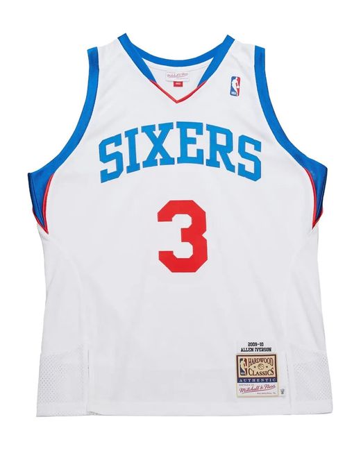 Mitchell & Ness Blue X Nba Philadelphia 76Ers 2009-10 Allen Iverson Jersey for men
