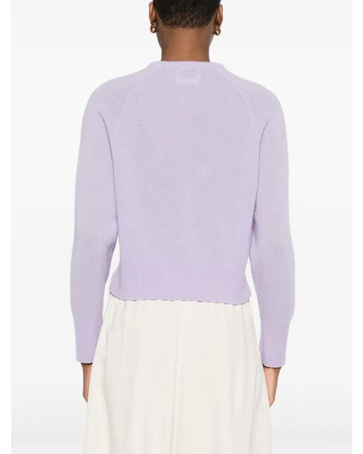 Forte_forte Purple Buttoned Cardigan