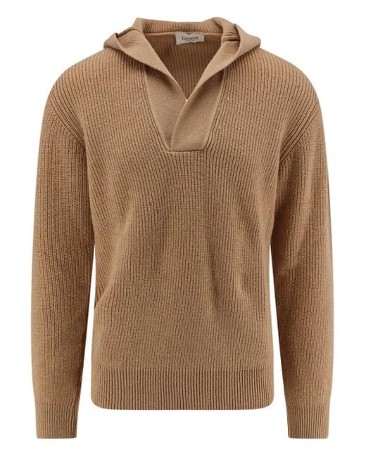Laneus Brown Long-Sleeve Hoodie for men