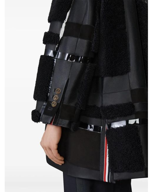 Thom Browne Black Shearling Jacket for men