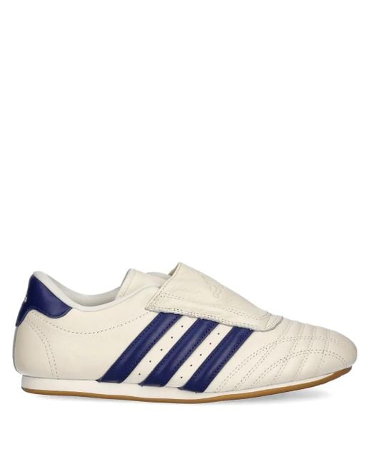Adidas Blue Taekwondo Three-Stripe Sneakers