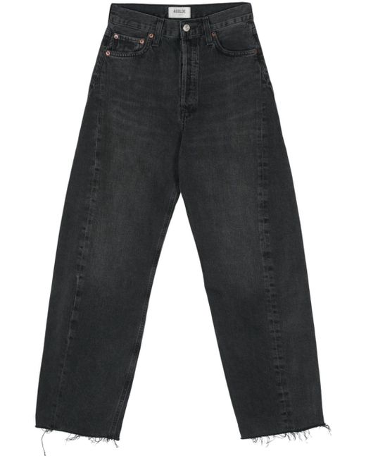 Agolde Gray Luna High-rise Tapered Jeans