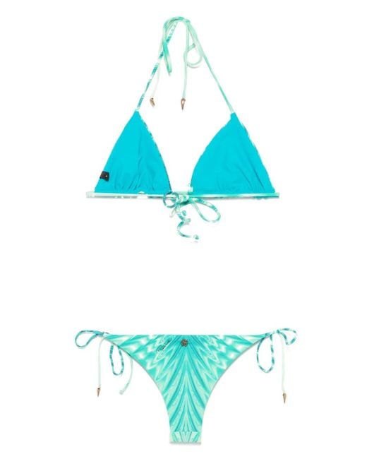 Roberto Cavalli Blue Printed Bikini
