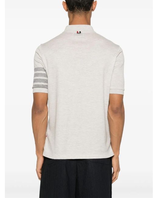 Thom Browne White 4-Bar Wool Polo Shirt for men