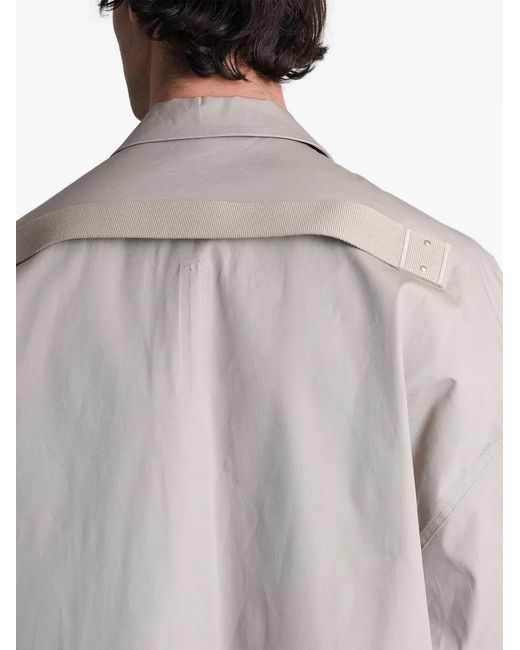 Rick Owens Gray Magnum Tommy Chest-Pockets Cotton Shirt for men