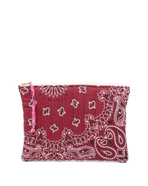 Call it By Your Name Red Paisley-Pattern Clutch Bag